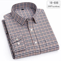 Luxury high-quality100%cotton houndstooth full shirts for men slim fit Casual shirt long-sleeve plaid soft designer clothes ropa