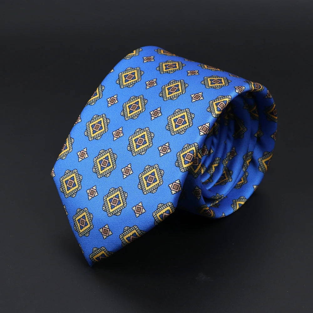 Fashion Men's 7.5cm Silk Tie Super Soft Bohemian Style Dot Chic Novelty Red Blue Necktie Suit Shirt Luxury Banquet Accessories