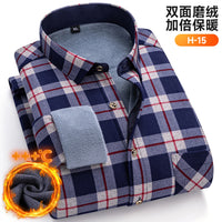 Winter Warm Men's Plaid Shirts Thickened Flannel Casual Menswear Long Sleeve Plus Size Office Workwear Casual Male Check Shirts
