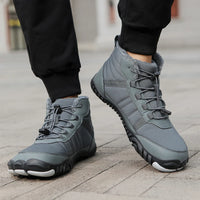 Winter Men Warm Plush Snow Boots Comfortable Barefoot Ankle Boots Outdoor Non Slip Couple Travel Climbing Hiking Shoes