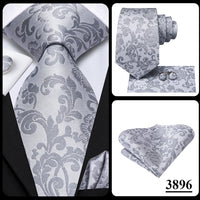 Hi-Tie Champagne Floral Paisley Silk Elegant Tie For Men Groom Wedding Men Necktie Pocket Square Cufflink Accessory Wholesale
