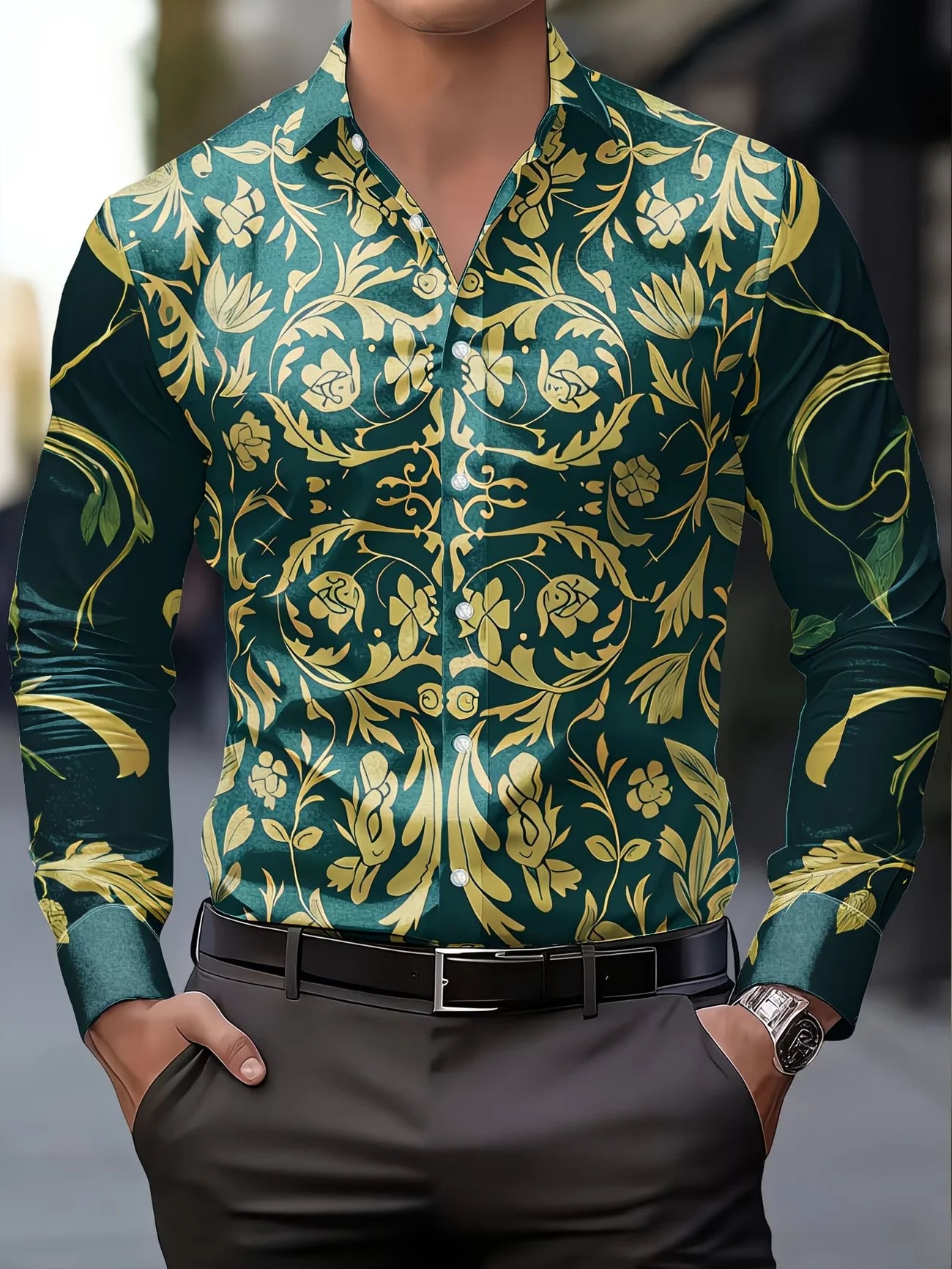 New Van Gogh Starry Sky Sunflower 3D Printed Men's Long Sleeve Shirt with Collar Art Style Shirt Clothing