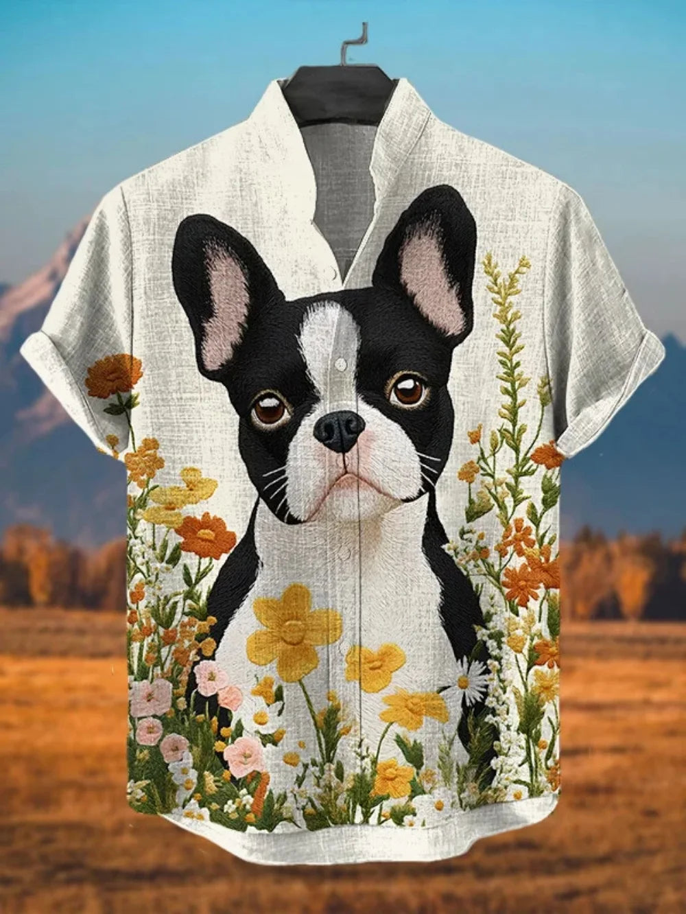 Men's Short Sleeve Button up Shirt 2025 Fashionable Stand up Collar 3D Printed Outdoor Street Casual plus Size