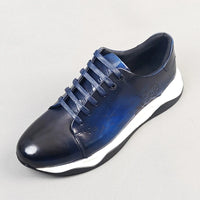 Luxury Handmade Genuine Cowhide Leather Casual Oxfords Mens Dress Shoes Height Increasing Lace-up Flat Sneakers for Men