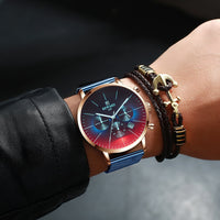 2023 New Fashion Color Bright Glass Watch Men Top Luxury Brand Chronograph Men