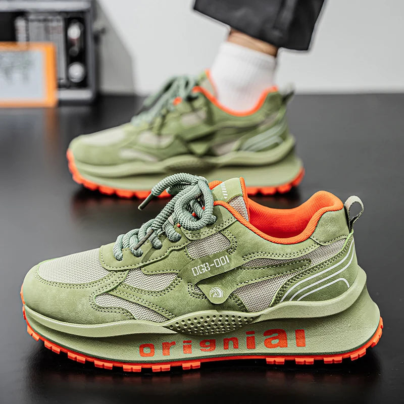 2025 spring men's new outdoor mesh sports shoes breathable comfortable soft sole casual shoes