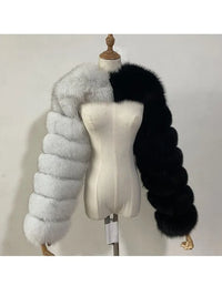 ZADORIN Autumn Winter Cropped Faux Fox Fur Coat Women Luxury Raccoon Long Sleeve Warm Fur Jackets Female Outerwear Pink Red