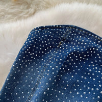 Denim Pant Set Women Two Piece Sets Sexy Matching Sets Sleeveless Short Tops Long Flare Pants High Waist Slim Hot Diamond