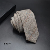 High quality Wool Narrow Tie For Male Work Casual Wedding Groom 6CM Neckties Neckwear Formal Neckcloth Groomsmen Ties men gifts