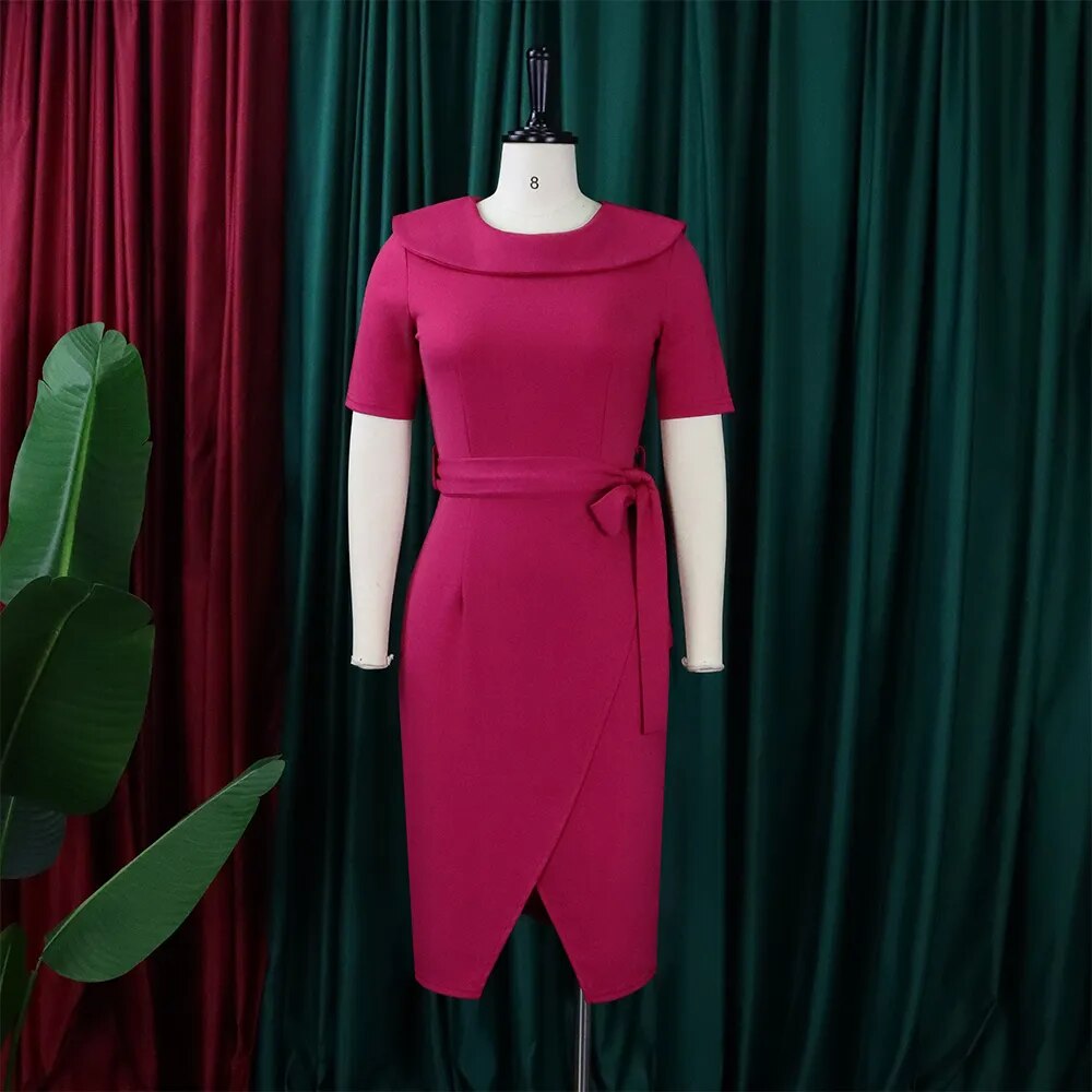 Elegant Summer Dresses Women Short Sleeve Plain Fashion Office Dresses Mega Mart Center Elegant Summer Dresses Women Short Sleeve Plain Fashion Office Dresses Mega Mart Center