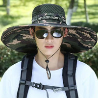 1pc Fishing Hat for Men & Women, UPF 50+ Sun Protection Mesh, Wide Brim for Hiking Beach, Breathable Summer Outdoor Cap