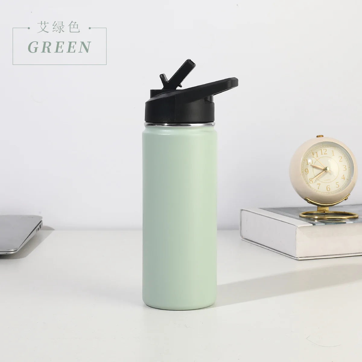 22oz Double Layered 304 Stainless Steel Vacuum Insulated Thermos Sports Water Cup Portable Outdoor Cycling Kettle