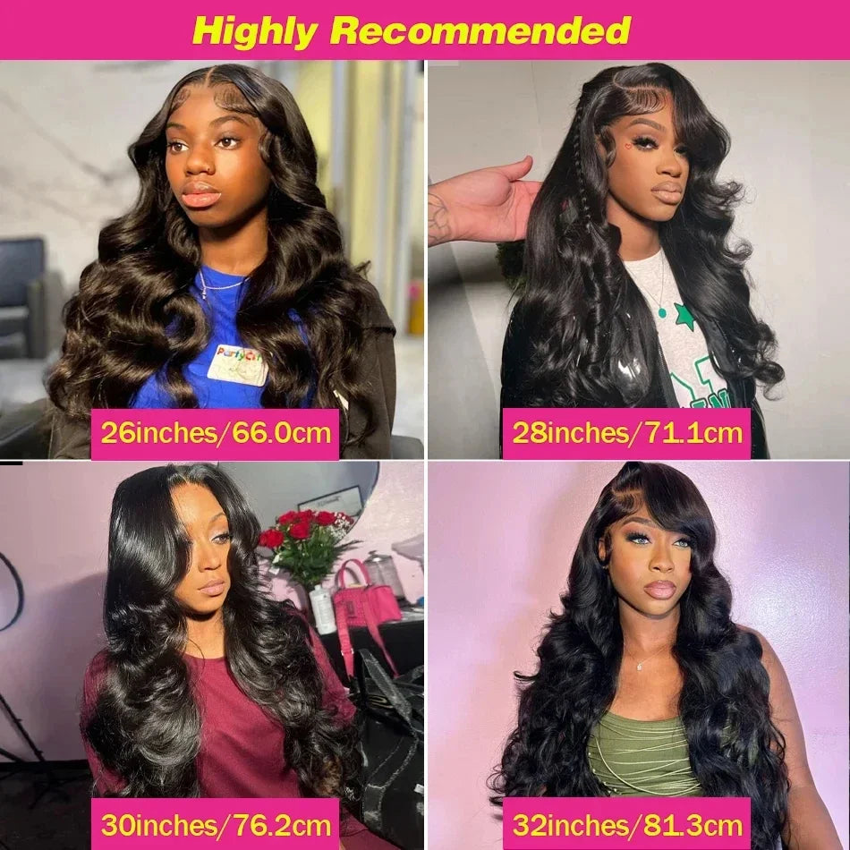 220 Density Body Wave Human Hair Wigs 13x6 Hd Transparent Lace Frontal Wig 40 Inch Pre Plucked Lace Frontal Wigs For Black Women