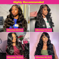 220 Density Body Wave Human Hair Wigs 13x6 Hd Transparent Lace Frontal Wig 40 Inch Pre Plucked Lace Frontal Wigs For Black Women