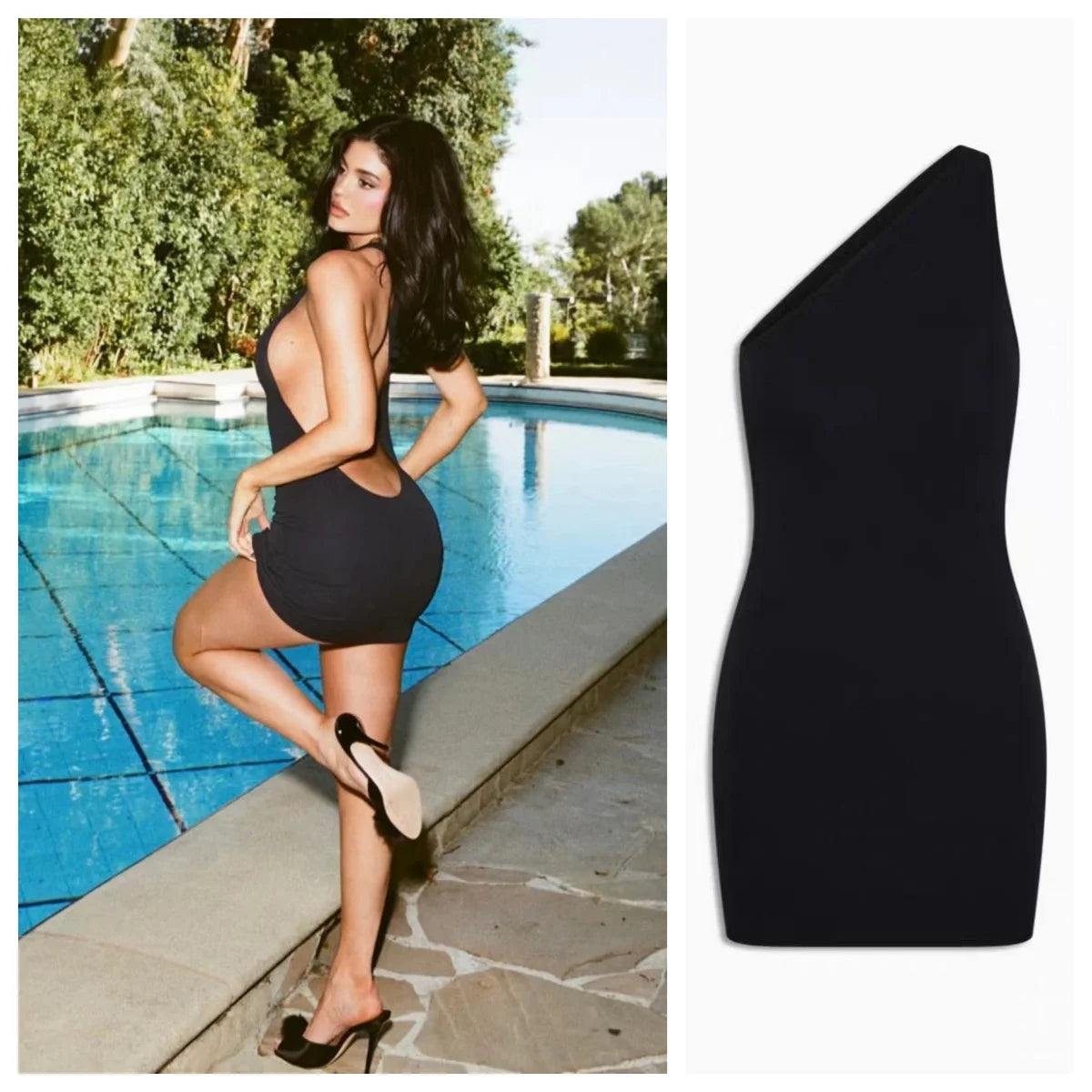 2026KHY Kylie, designer cut irregular backpack exposed buttocks dress, sexy spicy girl slim fit short skirt, women's top