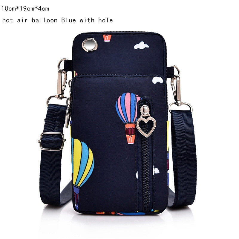 Women&#39;s Mini Shoulder Bag Oxford Waterproof Handbag Wrist Pouch Wallet Sports Cell Mobile Phone Bag Crossbody Bags for Girls