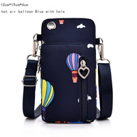 Women&#39;s Mini Shoulder Bag Oxford Waterproof Handbag Wrist Pouch Wallet Sports Cell Mobile Phone Bag Crossbody Bags for Girls