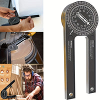 Aluminum Miter Saw Protractor | 7-Inch Rust Proof Angle Finder Featuring Precision Laser Engraved Scales