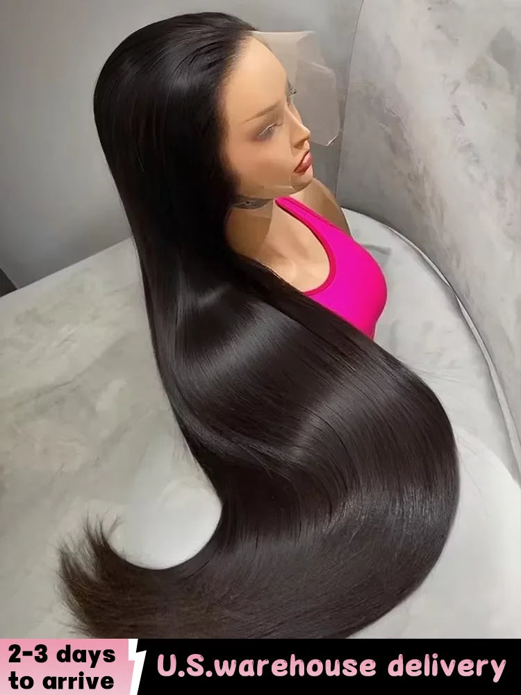 40 50 Inch 13x6 Bone Straight HD Transparent Lace Frontal Wig 250 Density Lace Front Human Hair Wigs 360 Full Lace Wig For Women