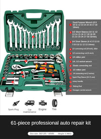 Professional Auto Repair Toolbox Kit Socket Wrench Ratchet Combination Complete Set of Multifunctional Tools and Accessories