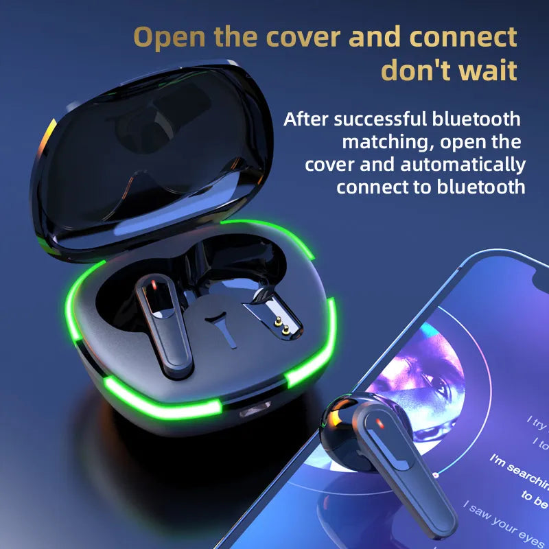 TWS Pro60 Fone Bluetooth 5.0 Earphones Wireless Headphones HiFi Stero Headset Noise Reduction Sports Earbuds with Mic for Phone