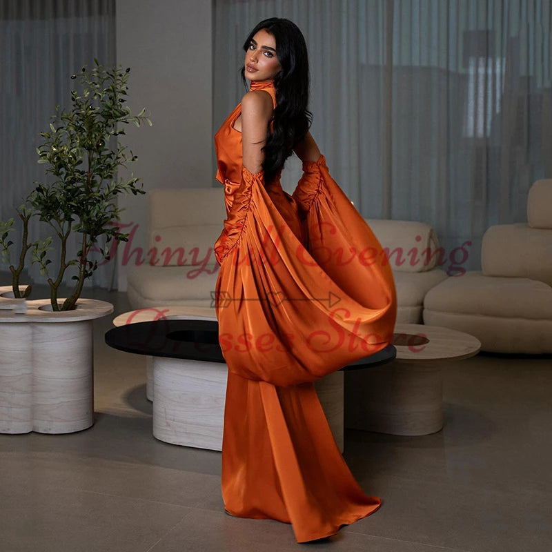 Thinyfull 2025 Mermaid Prom Evening Dresses Saudi Arabia High Neck Sleeveless Long Night Dress Formal Cocktail Party Prom Gowns
