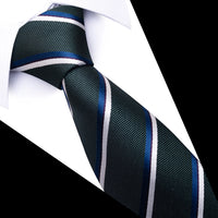 Newest Style 8 cm Necktie Man Blue Golden Striped Wedding Accessories Performance Tie Men Necktie Gravatas Fit Business
