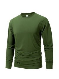 Men's Button Long Sleeve Henley Neck T-Shirt Casual Breathable Round Neck  T-Shirt Solid Color Slim Fit Tee Basics Cozy Tops