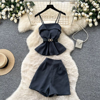 Mini Skirt Set Women Two Piece Sets Polo Collar Shorts Shirt Tops Dress Sets Casual Y2k Streetwear Pleated Shorts 2026 Elegant