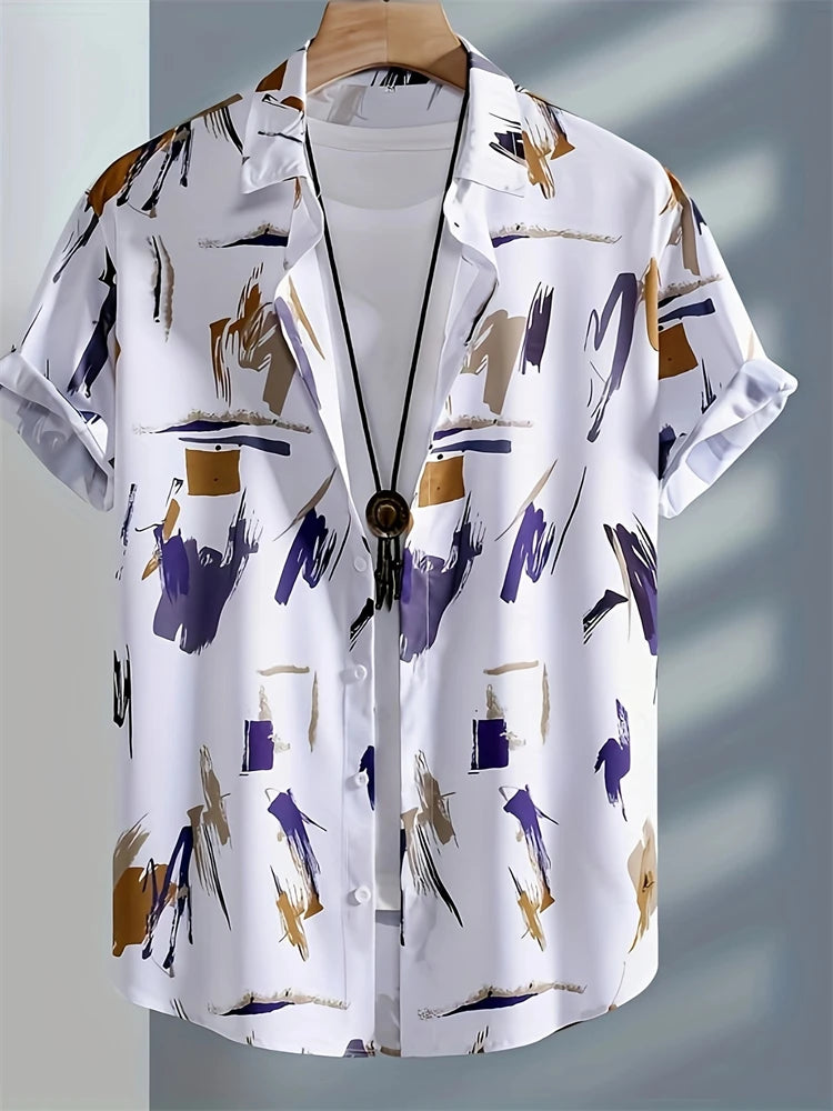 New Men's Large Size Shirts Daily Versatile Comfortable Breathable Short-sleeved Men's Button-down Shirts Fashion Men's Clothing
