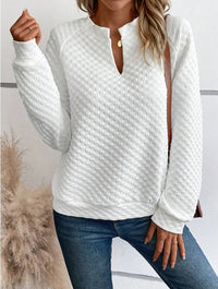 Women Sweatshirt 2025 Spring Autumn Latest Fashion Solid Color Deep V-Neck Pullover Long Sleeved Casual Hoodie Loose Sporty Top