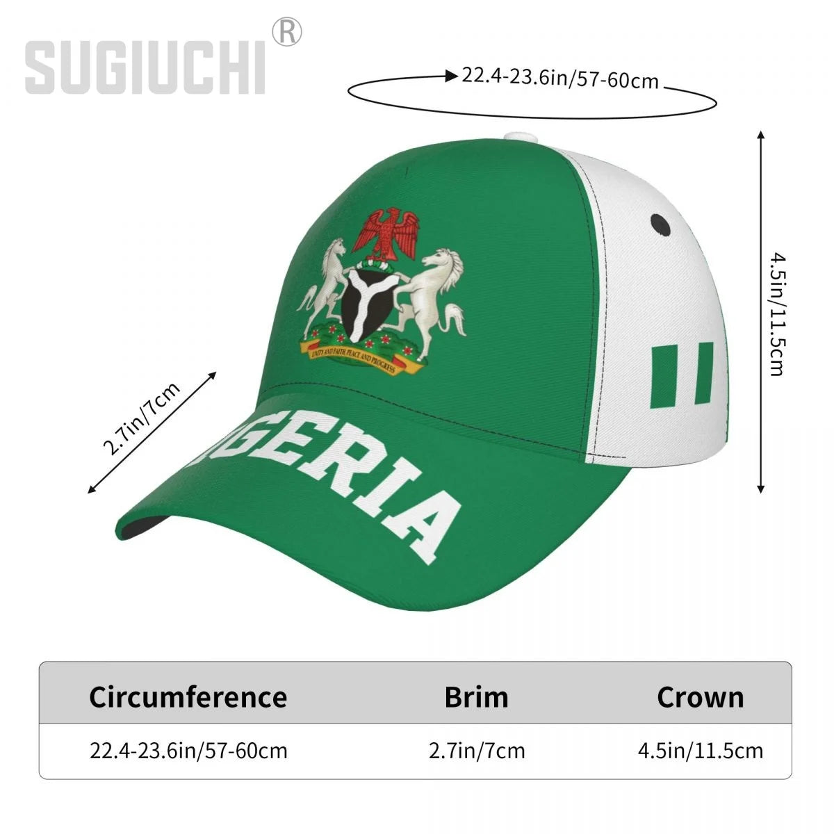 Unisex Nigeria Flag Nigerian Adult Baseball Cap Patriotic Hat for Baseball Soccer Fans Men Women