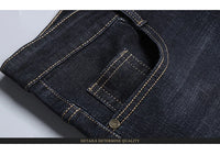 Men Fashion Straight Jeans Men 2025 New Stretch Slim Fit Pants Comfortable Soft Business Denim Trousers Male Brand Clothing