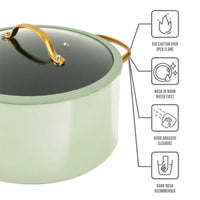 Pots and Pans Set Non-Stick 12-Piece Cookware Set, Green Nonstick Cooking Pots Sets