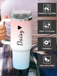 Personalized 40 ounce water cup Customized picture text travel cup Stainless steel water cup Insulated water cup