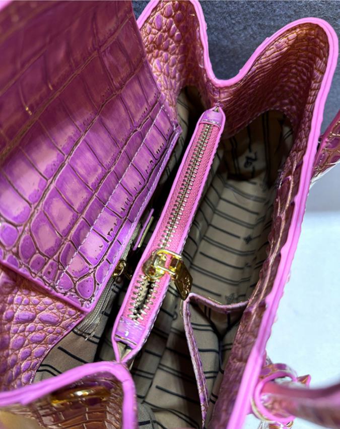 Luxury Genuine Leather Women Handbags Fashion Crocodile Pattern Lady Small Shoulder Messenger Bag Girl Pink Top Handle Tote Bags