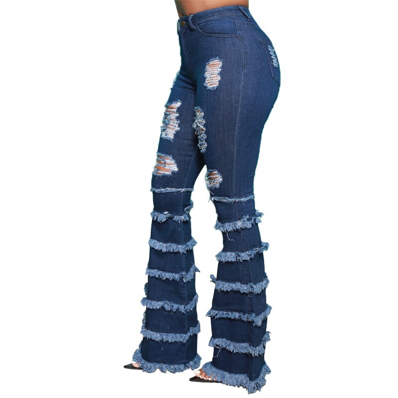 Skinny Jeans Women High Waist Stretch Ripped Denim Pants Hip Fit Leggings Slim Elastic Mom Jean Casual Comfy Trousers