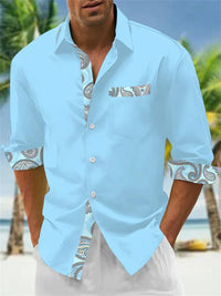 2025 new men's design button up long sleeved shirt, casual and fashionable street top, daily comfortable collar shirt