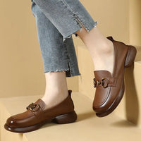 Shoes For Women Black Round Toe Woman Pumps Loafers Platform Luxury Leather Casual Summer Sale 2025 Style Designer Luxury Trend