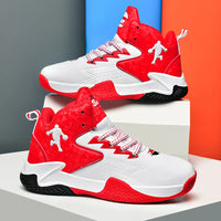 A pair of children's four-season high-top leather basketball shoes, wear-resistant and comfortable sneakers, sizes 31-40，CT-2036