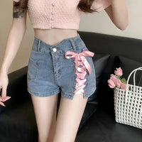 Skinny Denim Shorts For Women Jorts High Waist Tight Booty Short Jean Pants Woman Wholesale Outdoor Luxury Aesthetic Comfy Flowy