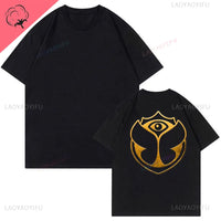 2025 Tomorrowlands Music EDC Electric Syllabic Wear Around The Disco Clothes Pure Cotton Man Women T-shirt Round Collar Tops