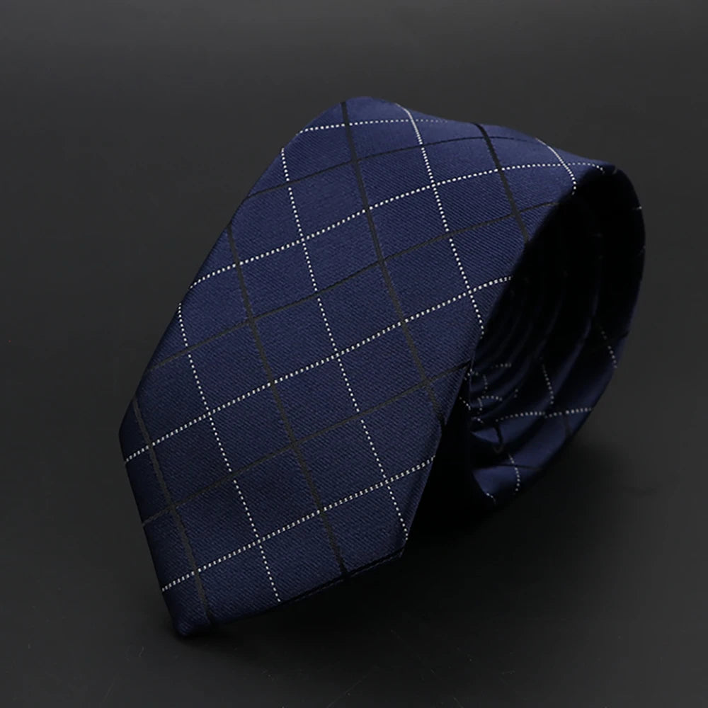 New Men Ties Solid Color Stripe Print Floral 6cm Jacquard Business Neckties Narrow Skinny Tie Wedding Prom Daily Wear Accessory