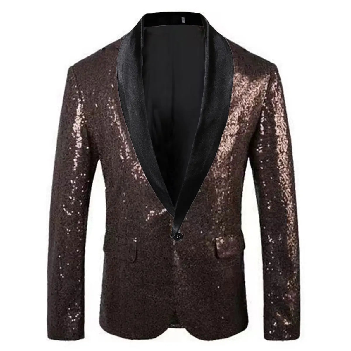Shiny Sequin Men's Suit Jacket, Stage Performance Coat, White Silver Blue Red Purple Blazers V-neck Single Button S M L XL XXL