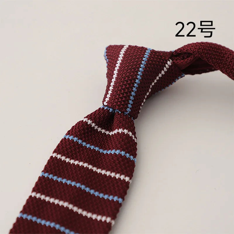 2025 New Striped Blue Neckties For Men Casual 6CM Narrow Ties Creative White Dots Neck Tie Wedding Party Accessories Cravat Gift