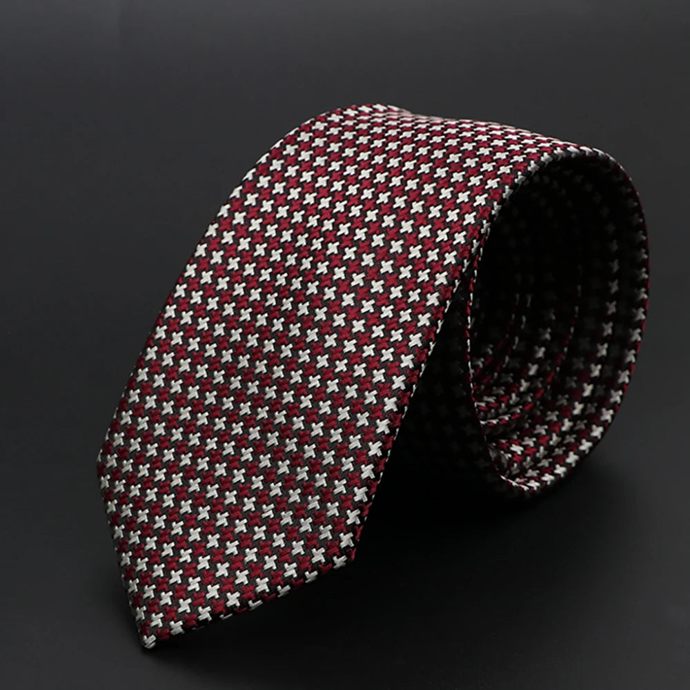 New Men Ties Solid Color Stripe Print Floral 6cm Jacquard Business Neckties Narrow Skinny Tie Wedding Prom Daily Wear Accessory