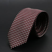 New Men Ties Solid Color Stripe Print Floral 6cm Jacquard Business Neckties Narrow Skinny Tie Wedding Prom Daily Wear Accessory