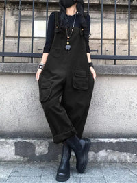 Fashion Women Jumpsuits Suspender Female Causal Loose Pocket Maxi Cargo Pants ZANZEA 2023 Spring Autumn Solid Rompers Overalls