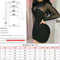 See Through Transparent Hollow Out Dress Women Mock Neck Sexy Bodycon Club Partywear Slim Stretchy Solid Color Mini Dresses