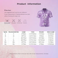Mens  Shine Button See Through Shirt Top for Disco Party Rave Outfits Turn-down Collar Hip Hop Blouses Beachwear Rave Clubwear